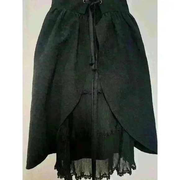 Torrid Black Laceup Dress Corset Babydoll Tulle Goth Steampunk Victorian - Picture 3 of 15